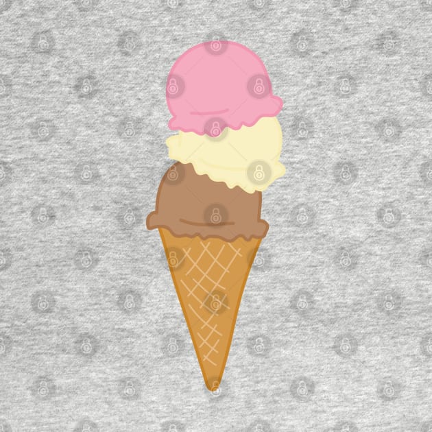 Triple Scoop Ice Cream Cone by Character Alley
